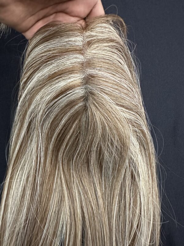 topo cabelo humano loiro fio a fio 40cm